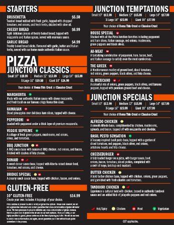 junction pizza menu.